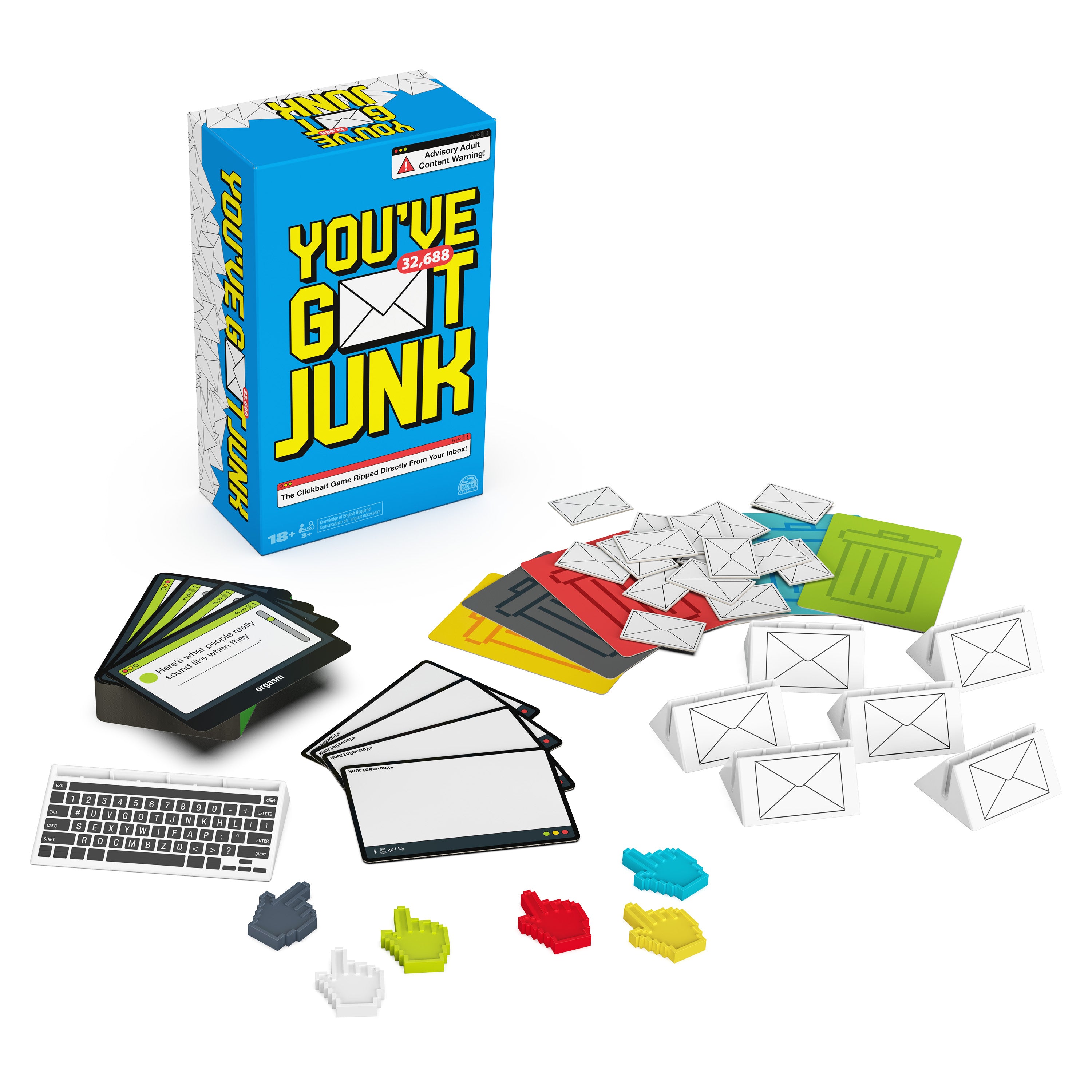 Spin Master Games, You’ve Got Junk - The Hilarious Spam-Filled Party Game, Adult Email Subject Line Cards for Friendsgiving, Happy Hour, Bachelorette Party, Adults, 3-10 Players, for Ages 18 & Up