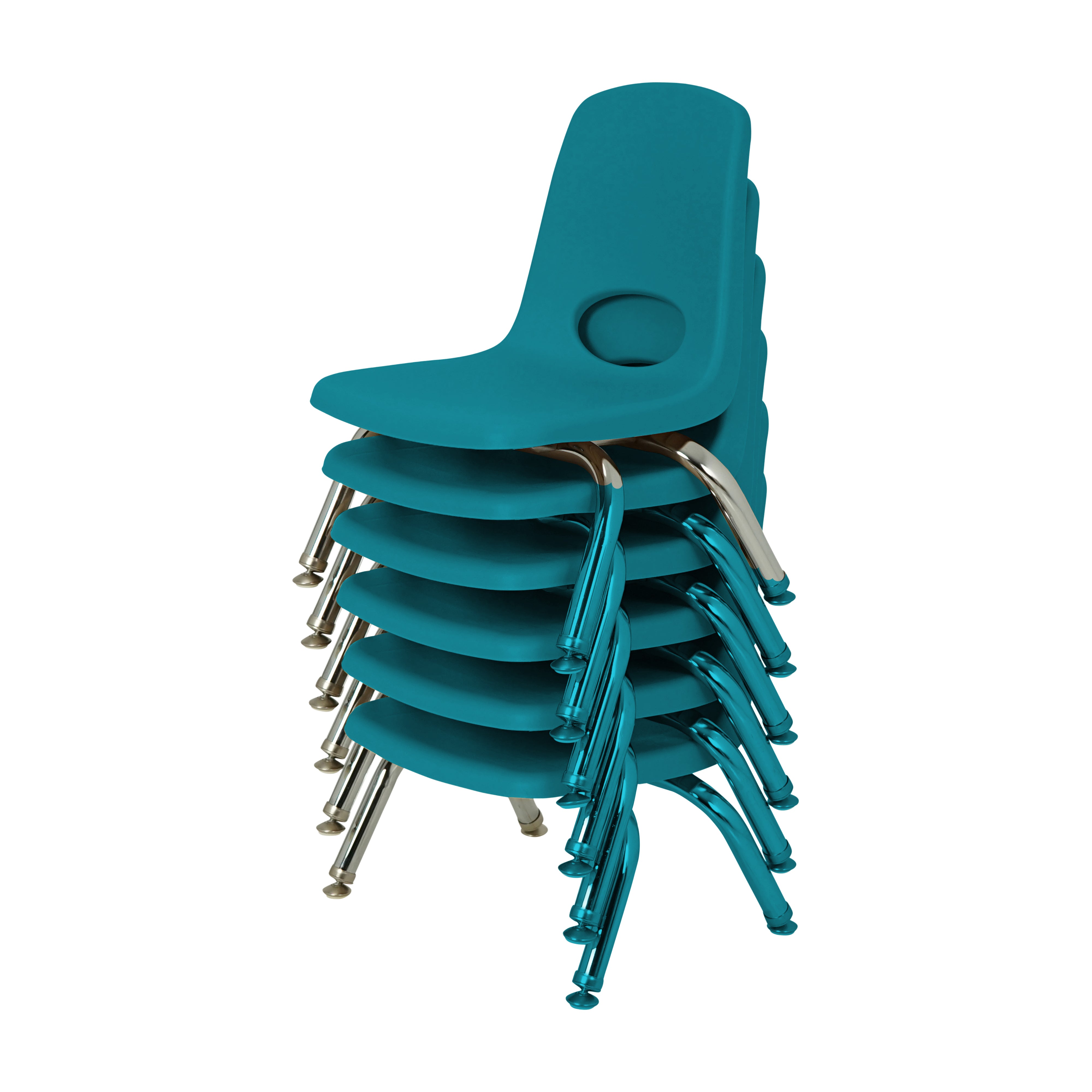 8" Stack Chair with Swivel Glides, 6-Piece - Teal
