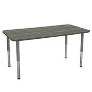 30" x 60" Rectangle La Madera Activity Table with Adjustable Super Legs - Gray Wood/Silver