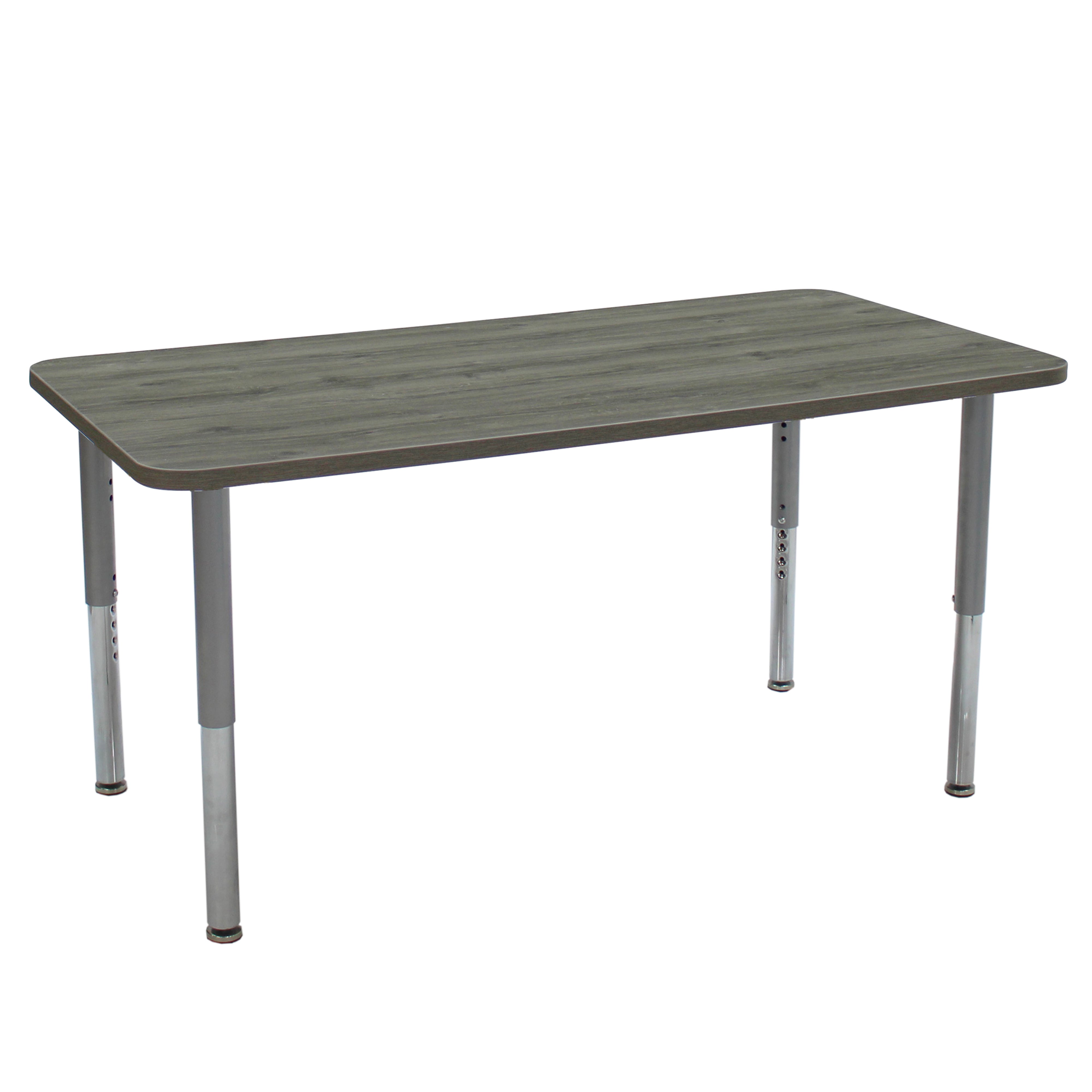30" x 60" Rectangle La Madera Activity Table with Adjustable Super Legs - Gray Wood/Silver