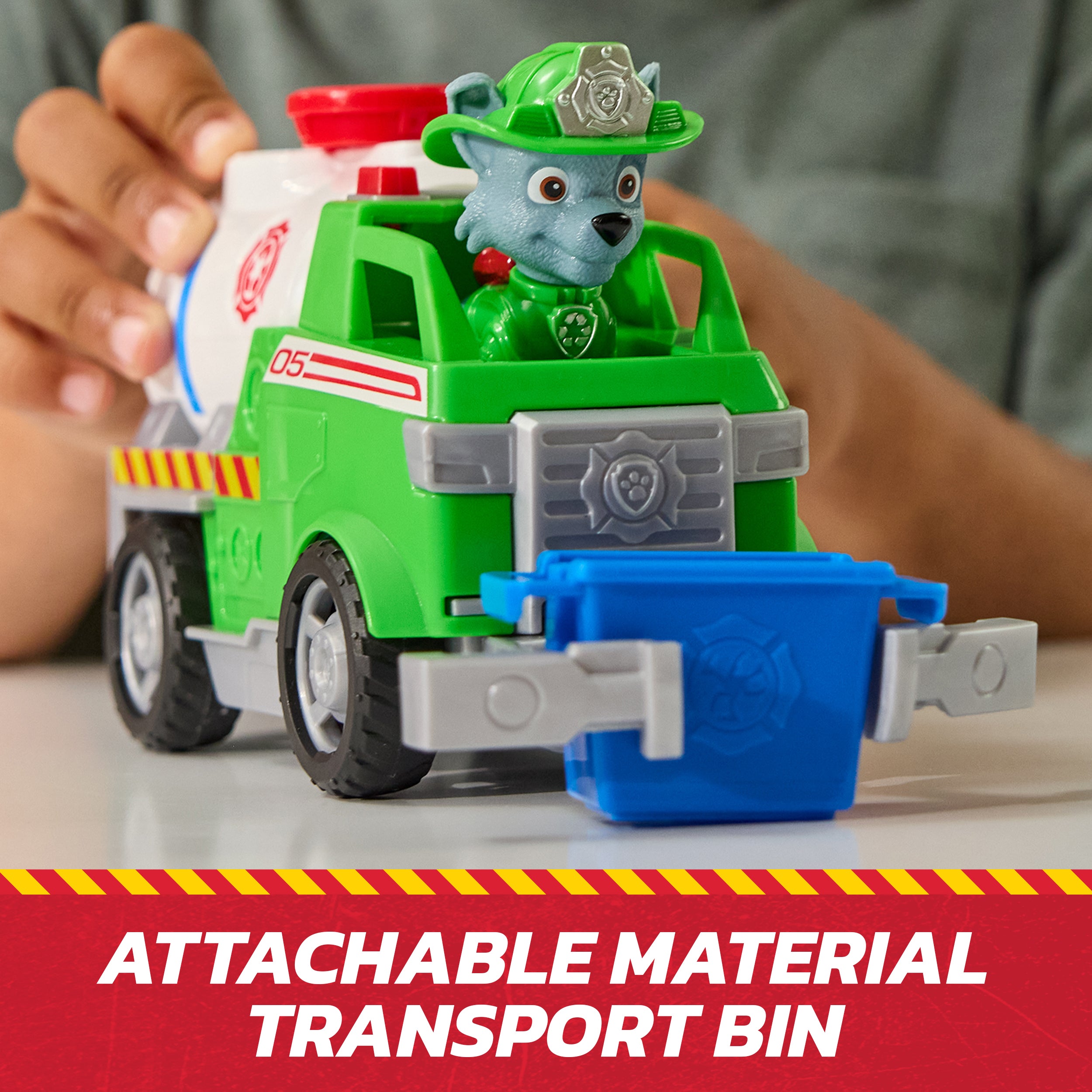 PAW Patrol Fire Rescue: Rocky Rescue Fire Tanker with Action Figure, Grab Claw and Toy Truck, Kids Toys for Boys & Girls Ages 3 and Up