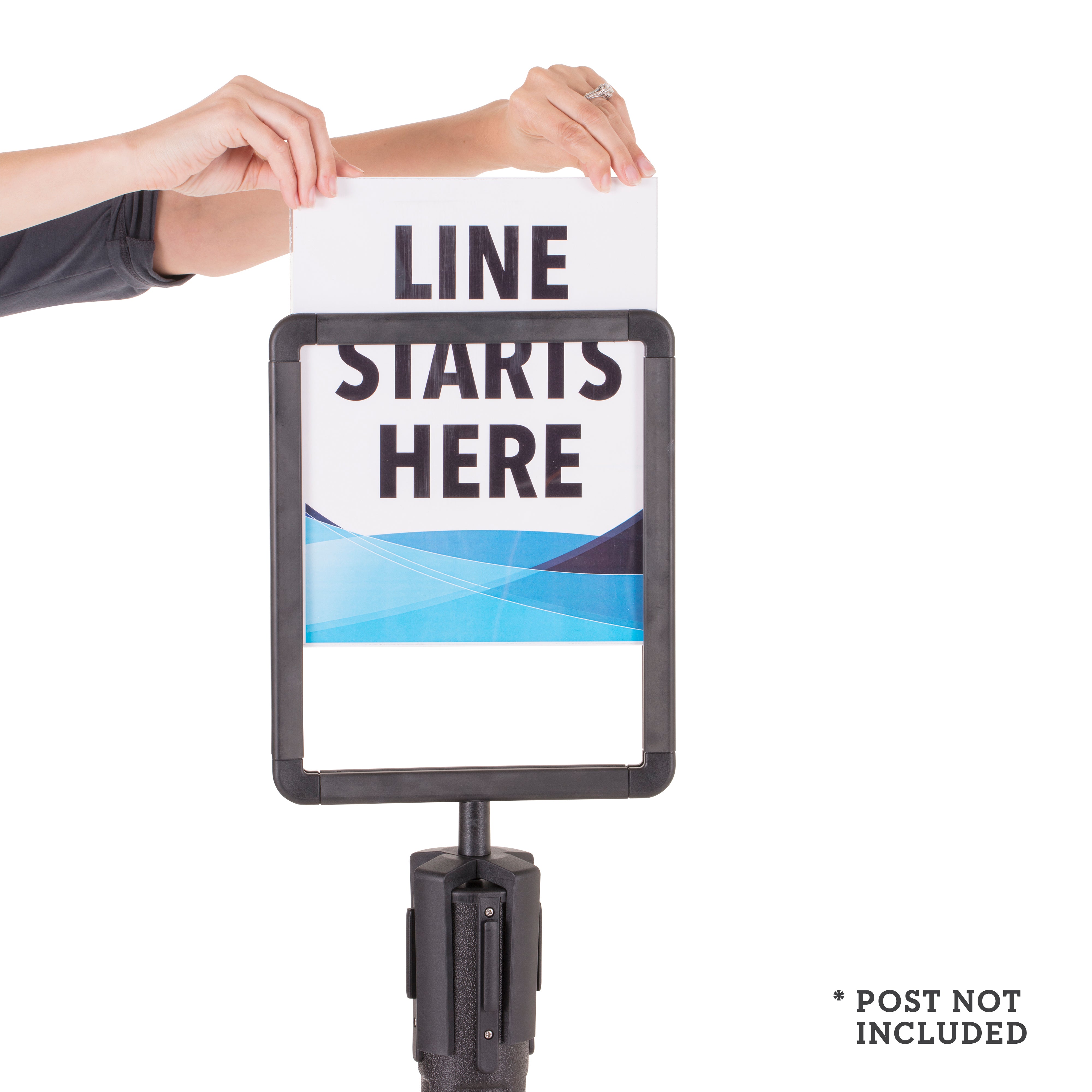 Sign Holder ‐ Black ‐ for Sentinel & Trek Stanchions