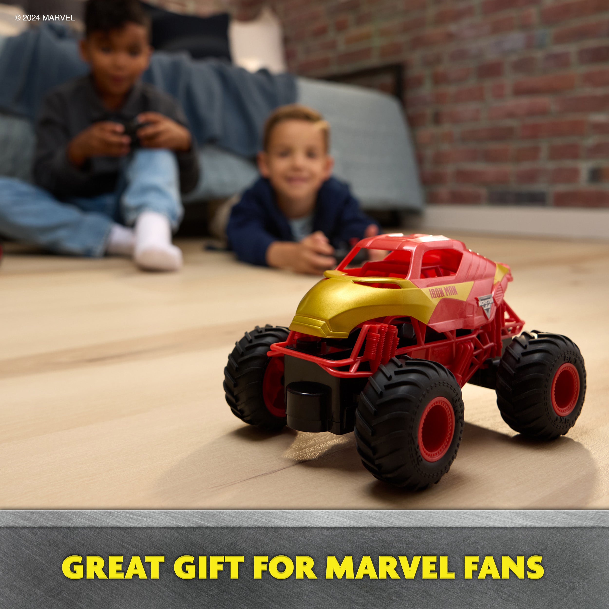 Monster Jam, Marvel Iron Man RC Monster Truck, 1:24 Scale, Kids Toys for Boys and Girls Ages 3 and up