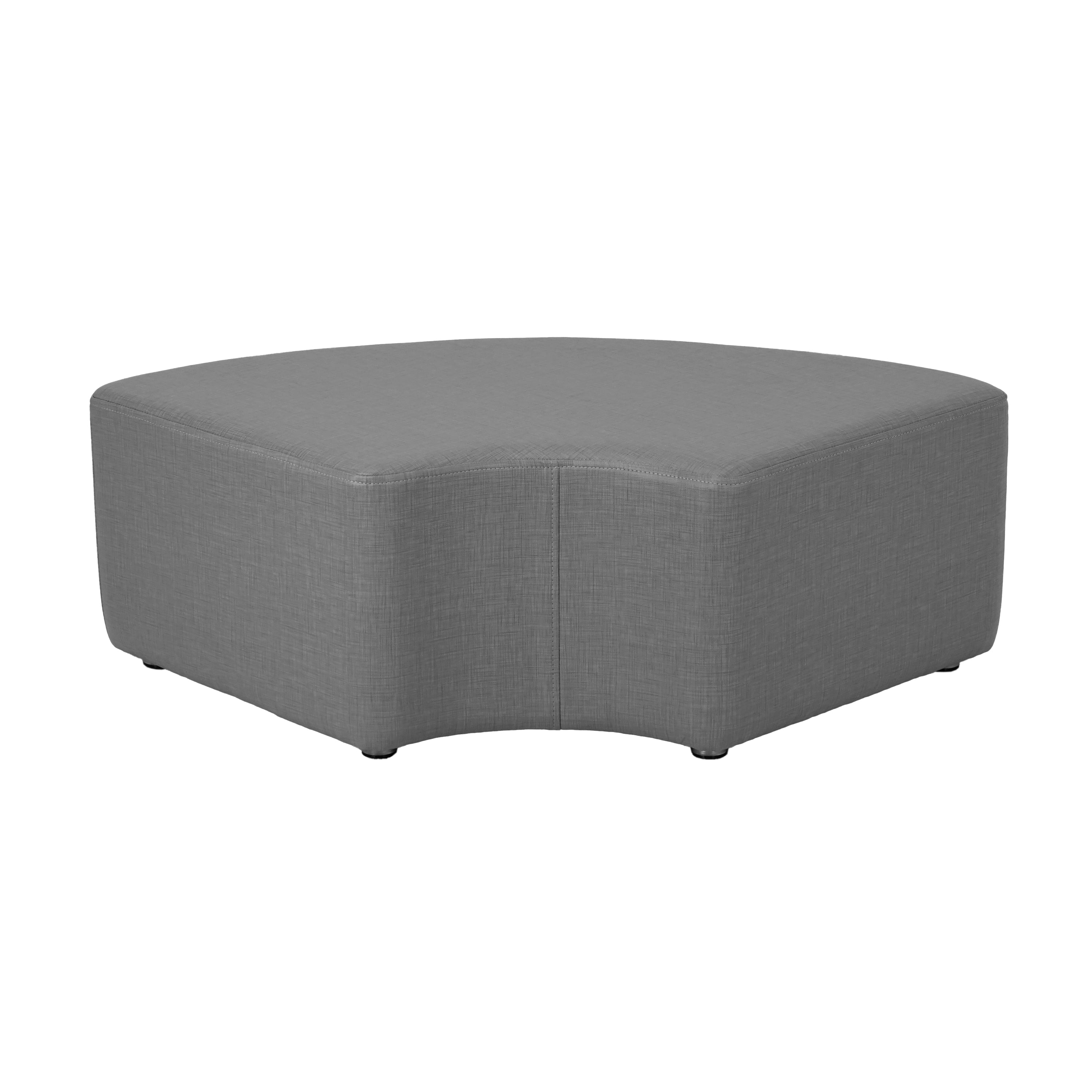Pro Series Upholstered Quarter Circle Ottoman 12" Height - Slate Gray Crosshatch