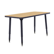 Adapte 24" x 48" Rectangle Thermofused Activity Table with Adjustable Tapered Legs - Maple/Navy