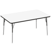 36" x 60" Rectangle Dry-Erase Activity Table with Adjustable Standard Swivel Glide Legs - Whiteboard/Black