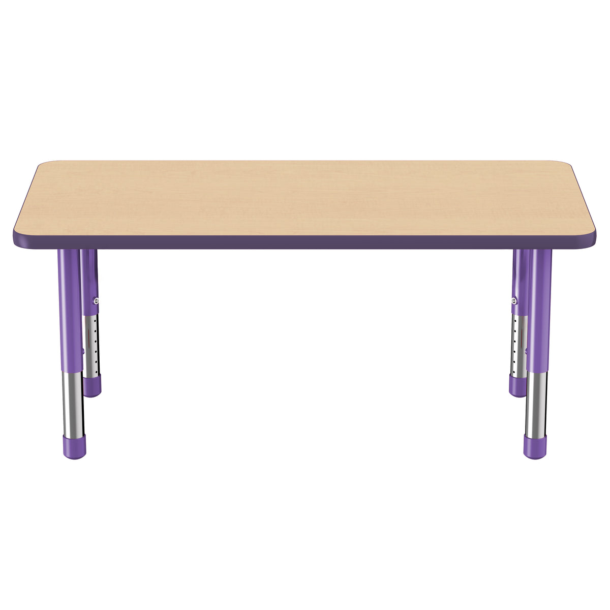 24" x 48" Rectangle T-Molding Activity Table with Adjustable Chunky Legs - Maple/Purple
