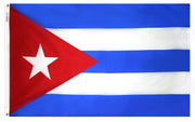 Cuba Flag 5x8 ft. Nylon SolarGuard Nyl-Glo 100% Made in USA to Official United Nations Design Specifications.