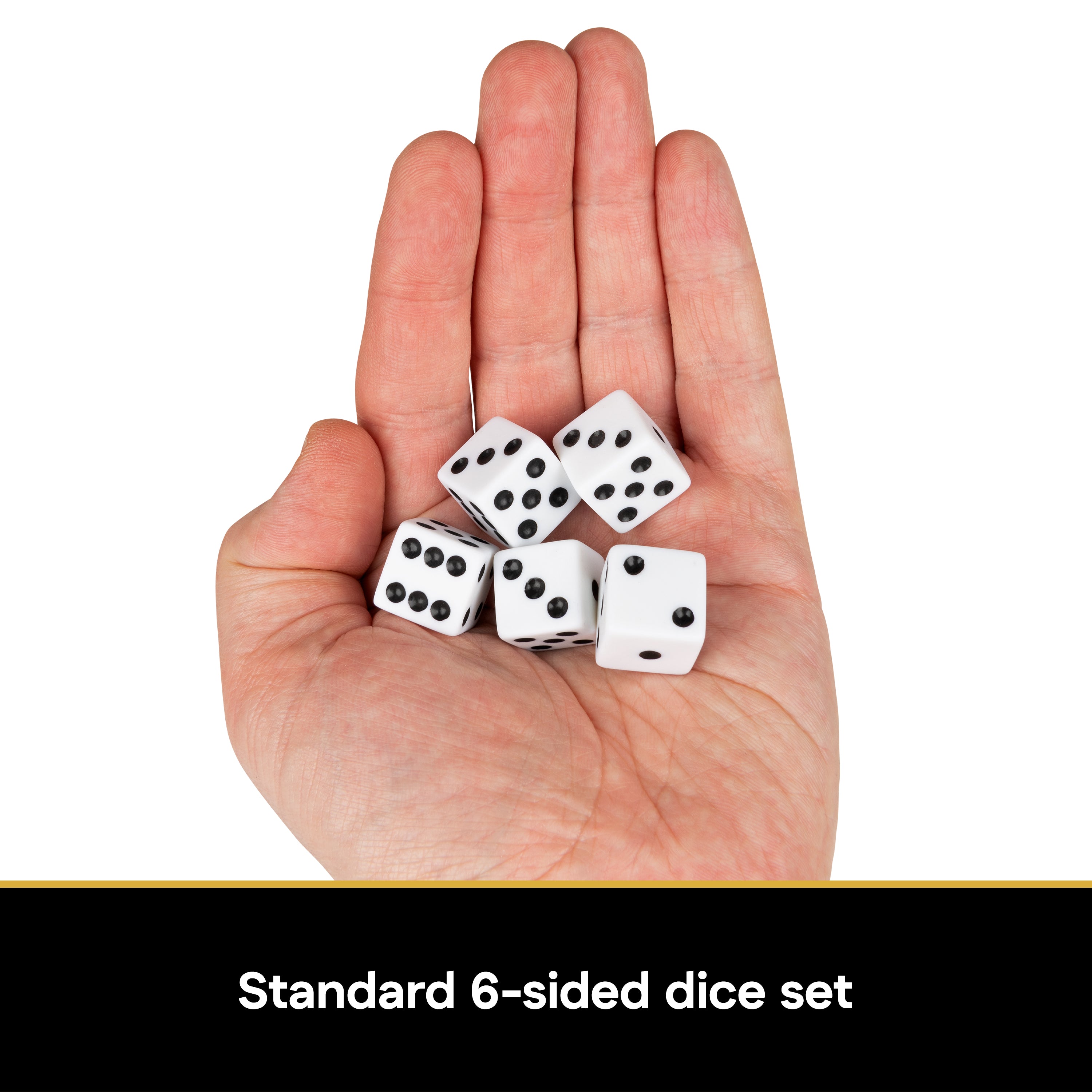Spin Master Games, Cardinal Classics, 5 Dice, White Replacement Dice for Board Games and Card Games, 5-pack Set, Ages 8 and up