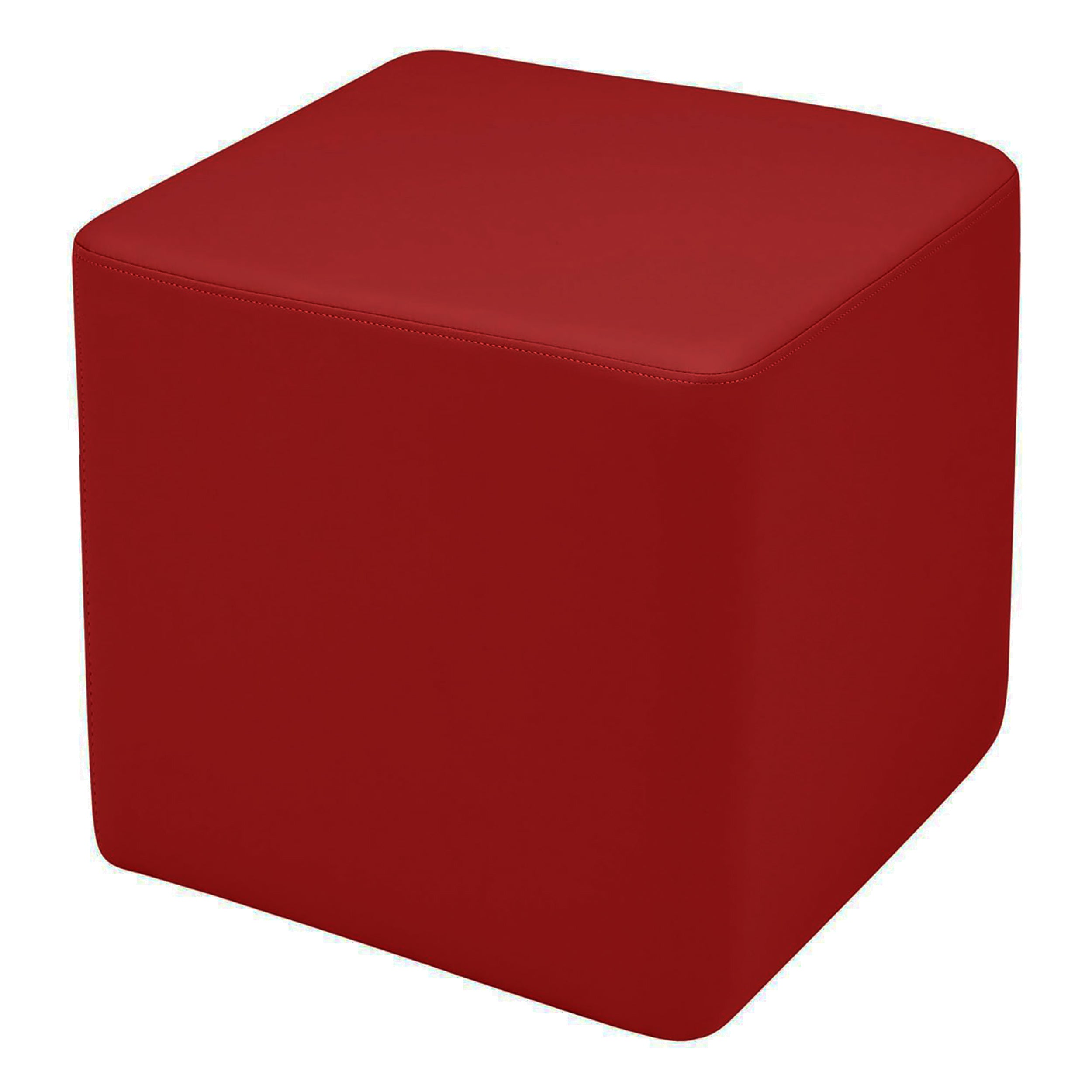 Pro Series Upholstered Square Ottoman 18" Height - Crimson
