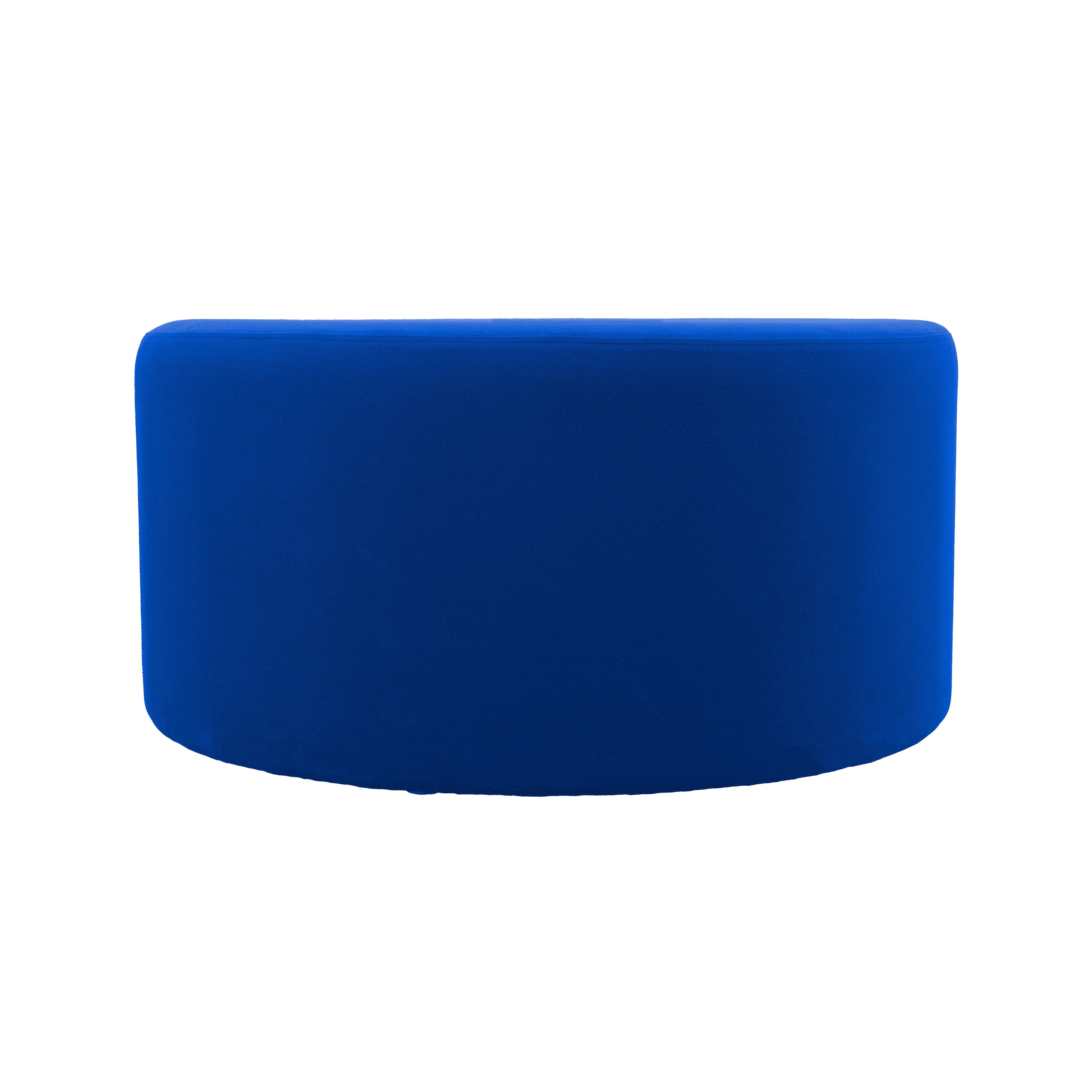 Outdoor 36" Round Ottoman with Sunbrella®, 18" H - Canvas Pacific Blue