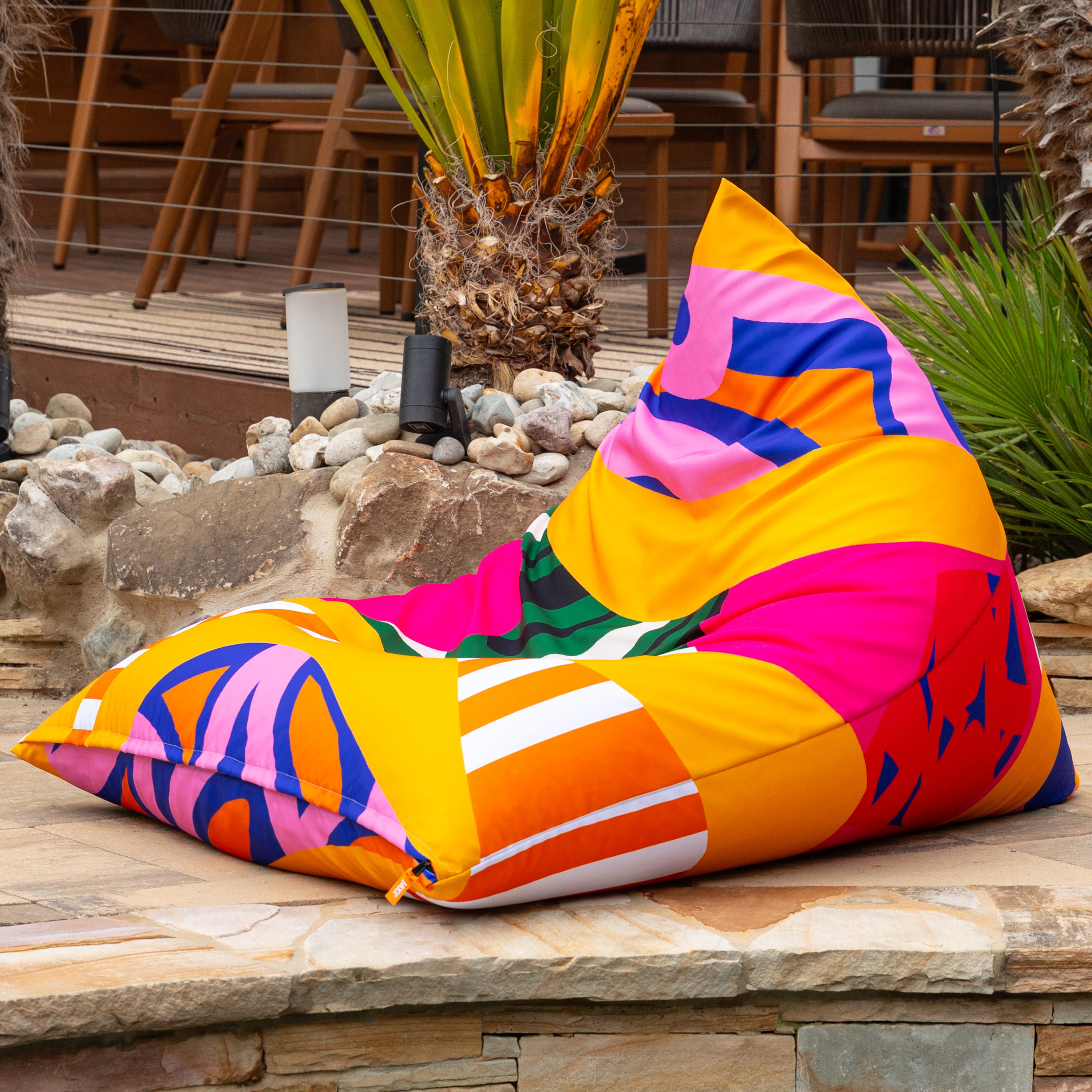 Jaxx Twist Outdoor Bean Bag Chair, Zuri Multicolor Pattern