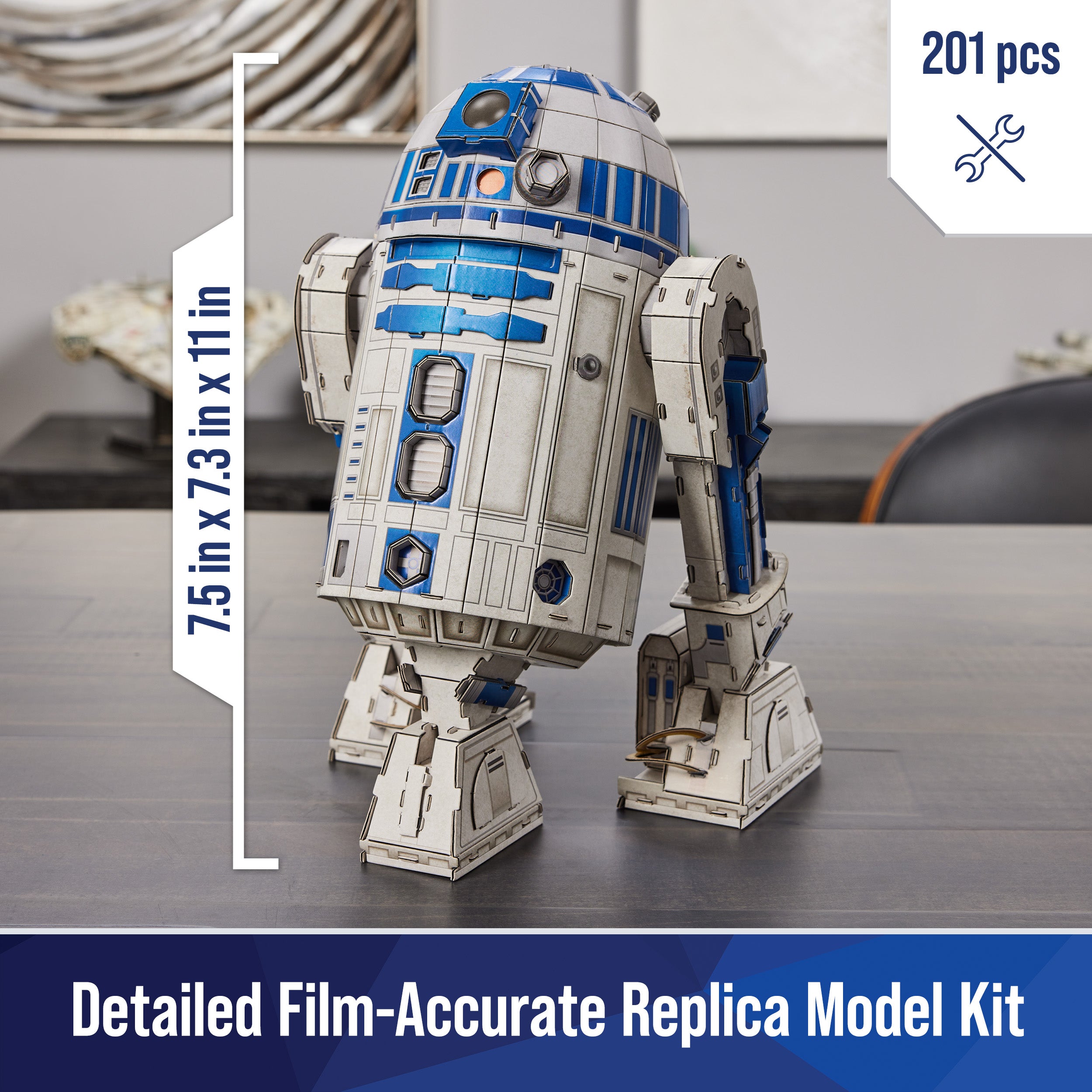 4D Build Star Wars R2-D2 Cardstock 3D Model Kit, Star Wars Gifts, Toys Desk Décor for Fans & Collectors, Adults & Teens 12+