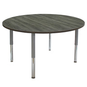 48" Round La Madera Activity Table with Adjustable Super Legs - Gray Wood/Silver