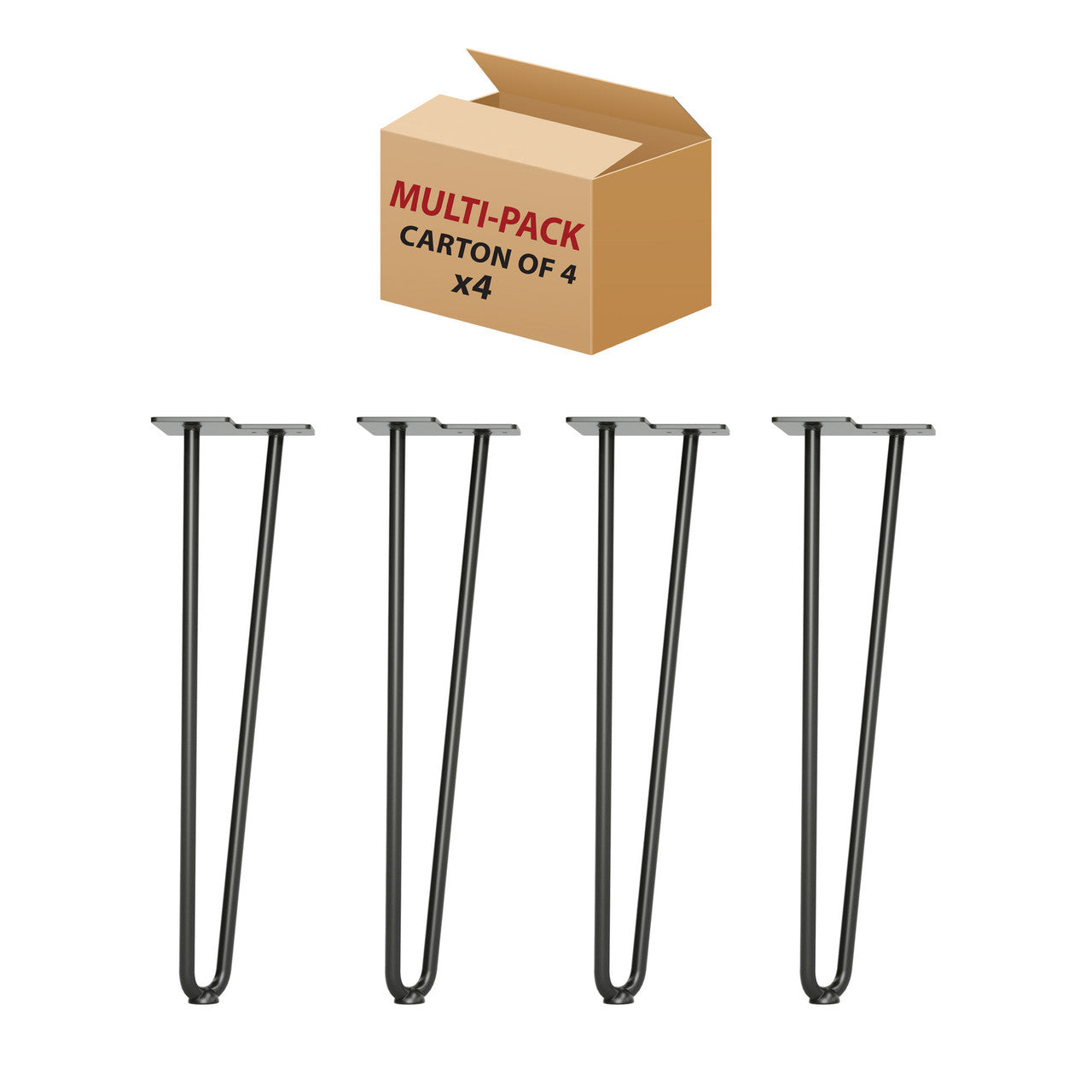 OfficeSource Conference/Multi-Purpose Tables 18" High Hairpin Leg - Box of 4 - Black