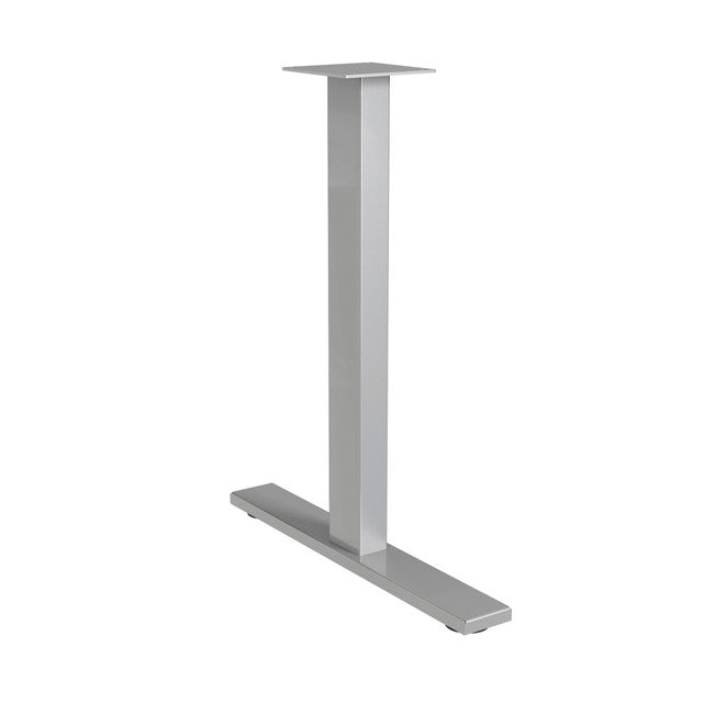 OfficeSource Conference/Multi-Purpose Flat Base T Leg - For 24"D Tops- Set of 2 - Silver