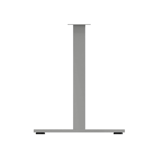OfficeSource Conference/Multi-Purpose Flat Base T Leg - For 24"D Tops- Set of 2 - Silver
