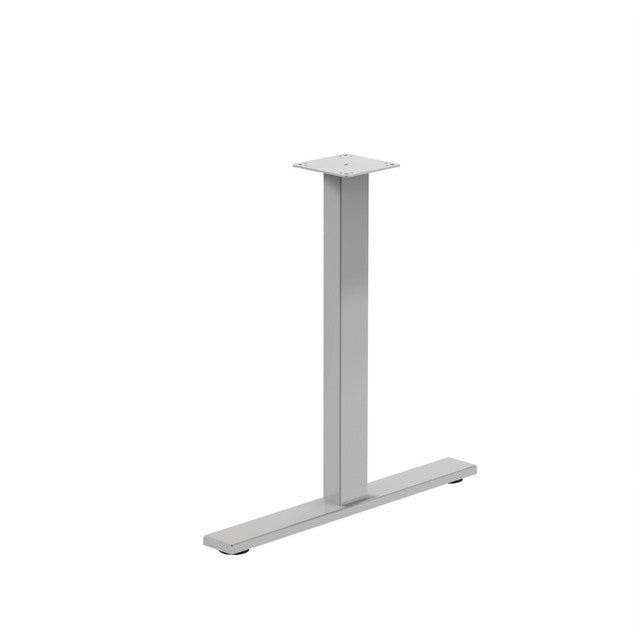 OfficeSource Conference/Multi-Purpose Flat Base T Leg - For 30"D Tops- Set of 2 - Silver