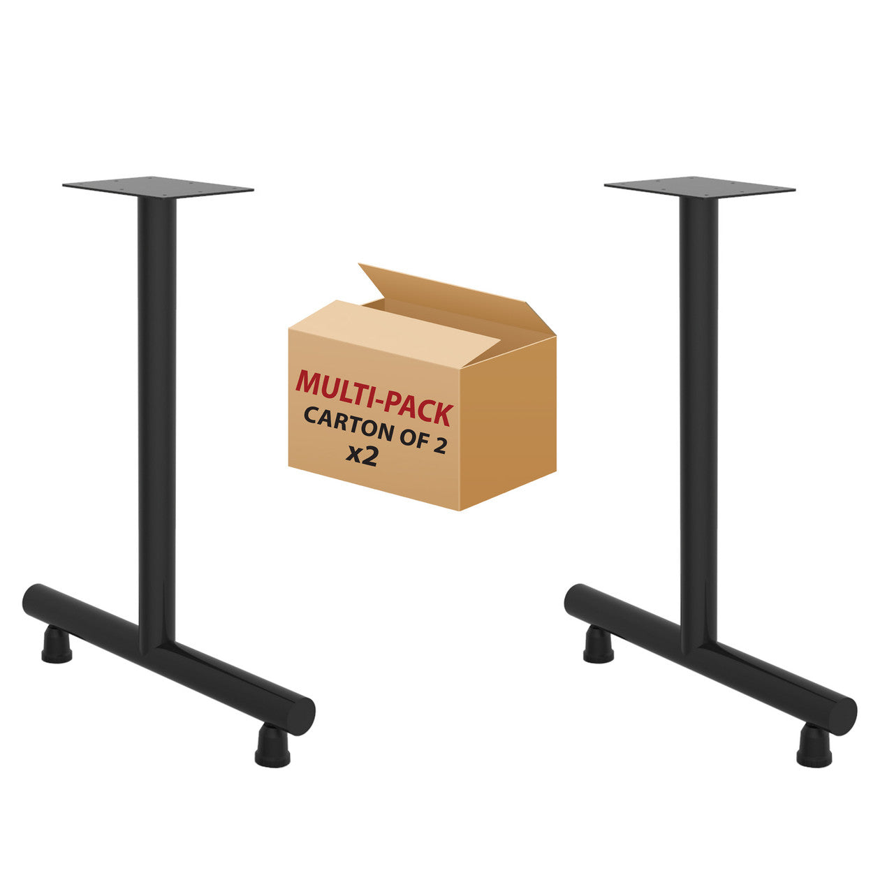 OfficeSource Training Tables 28" High T Leg (For 24" tops) - Black