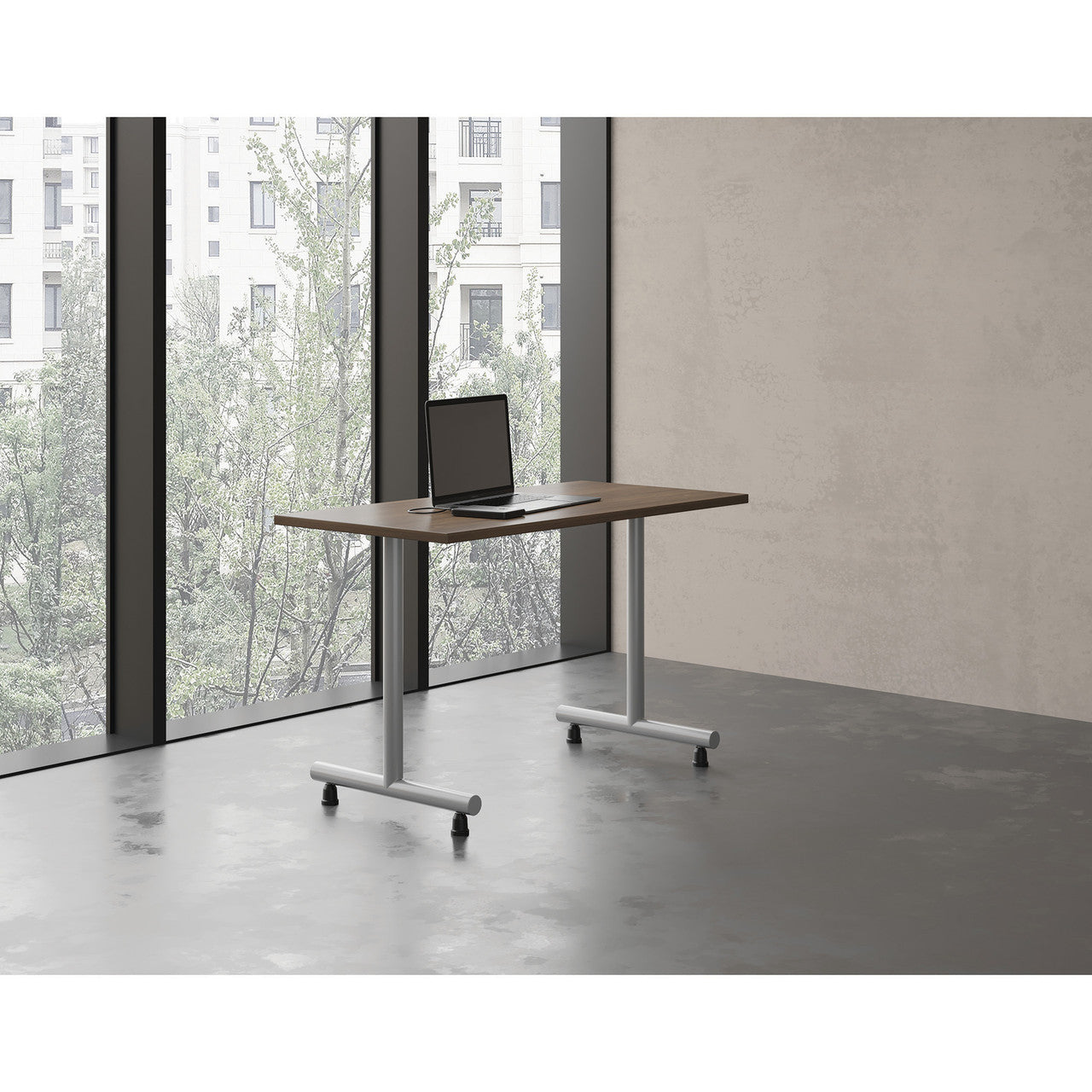 OfficeSource Training Tables 28" High T Leg (For 24" tops) - Silver