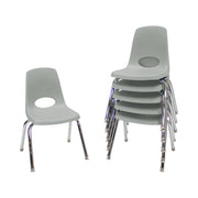 14" Stack Chair with Swivel Glides - Light Gray