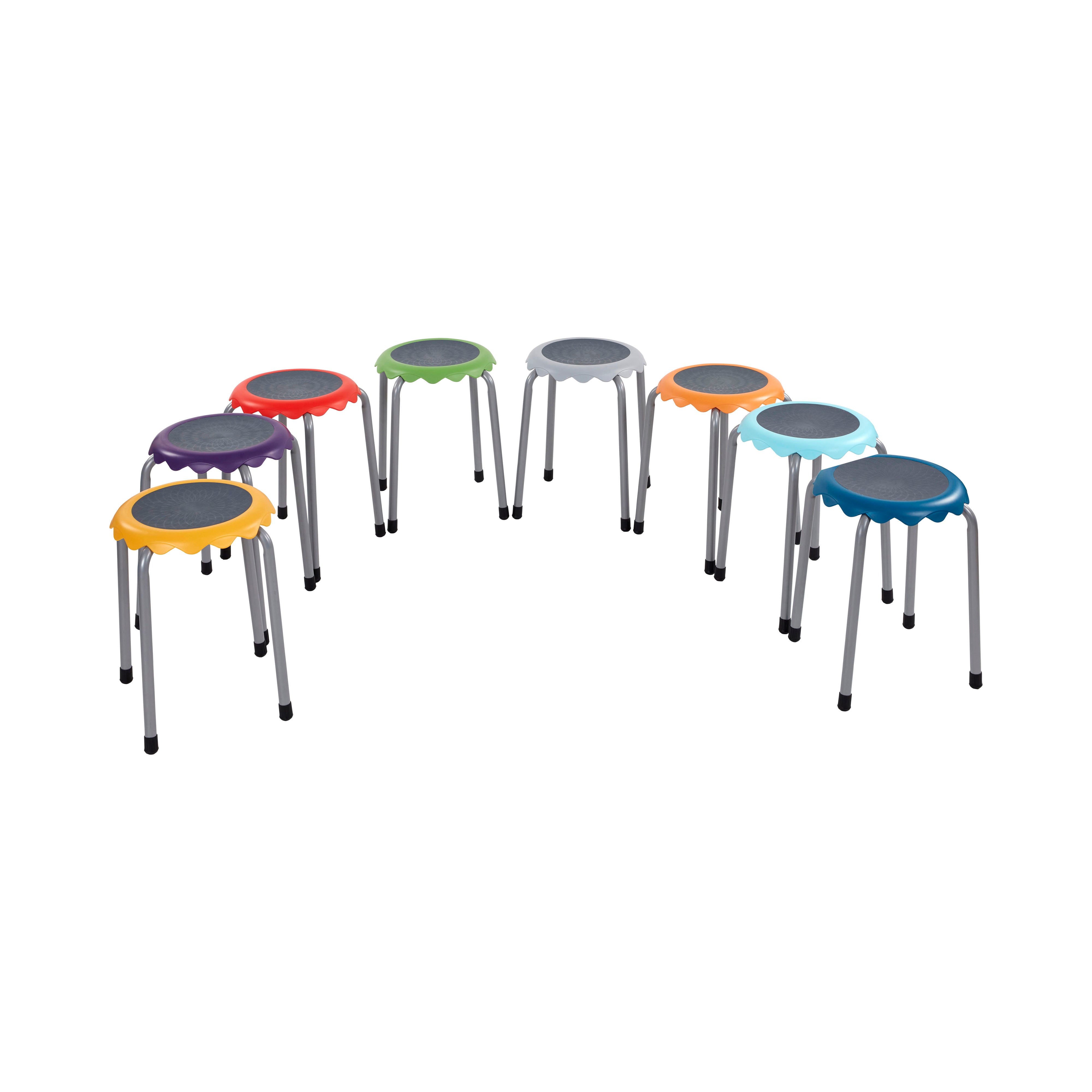 Daisy Stackable Stool Set 8-Piece - Assorted