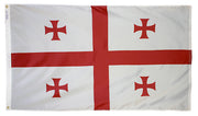 Republic of Georgia Flag  4x6 ft. Nylon SolarGuard Nyl-Glo 100% Made in USA to Official United Nations Design Specifications.