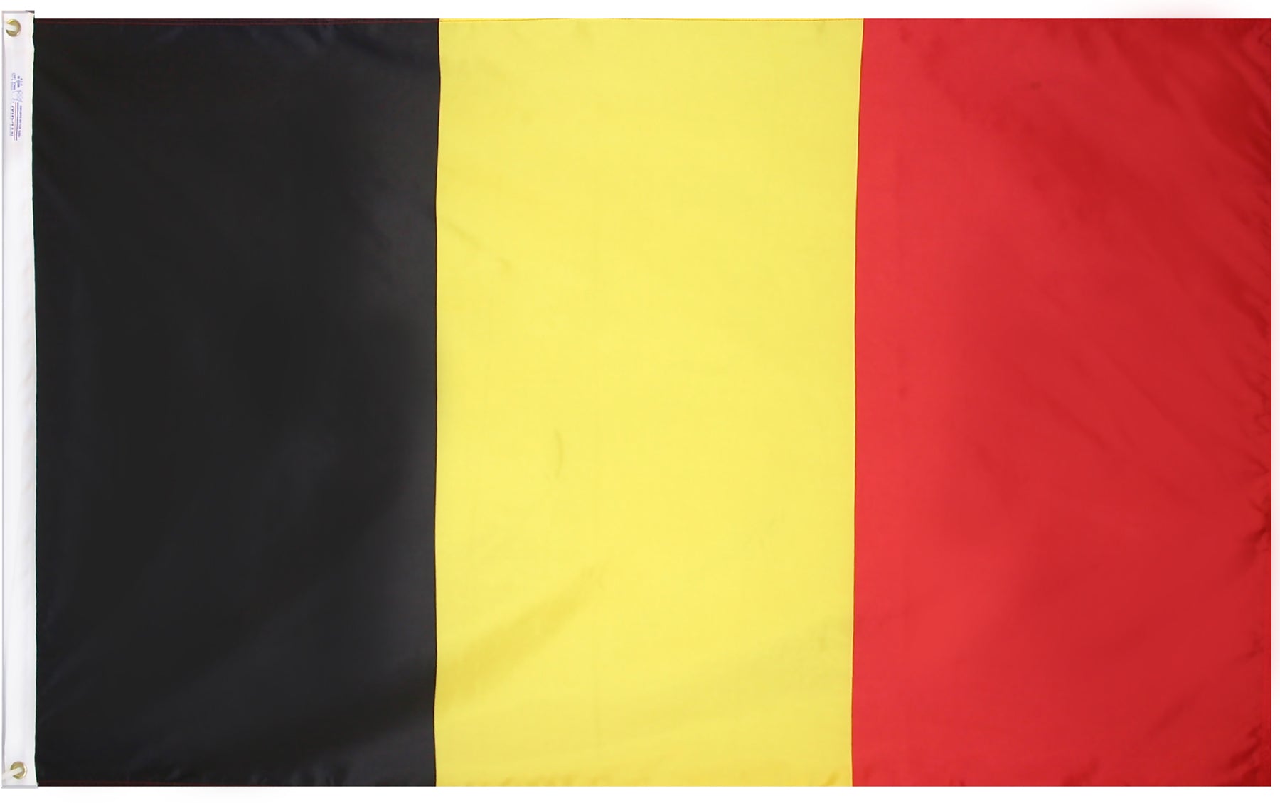 Belgium Flag 4x6 ft. Nylon SolarGuard Nyl-Glo 100% Made in USA to Official United Nations Design Specifications.