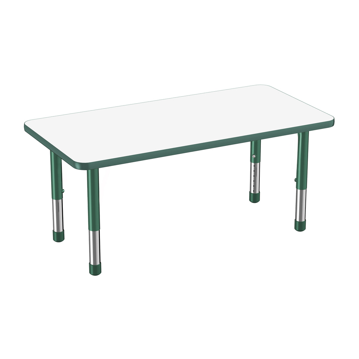 24" x 48" Rectangle Dry-Erase Activity Table with Adjustable Chunky Legs - Whiteboard/Green