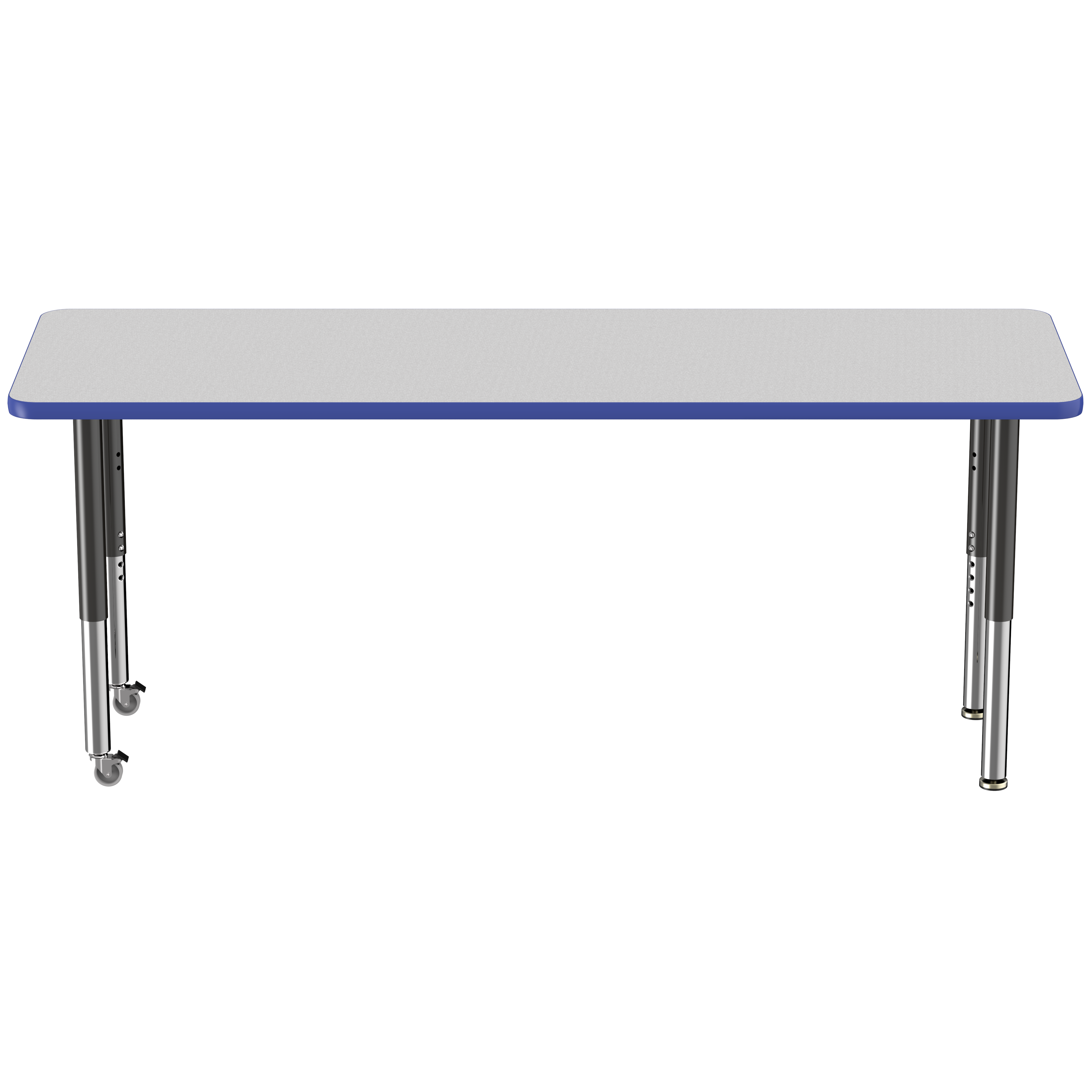 24" x 72" Rectangle T-Molding Activity Table with Adjustable Super Legs - Gray/Blue/Black