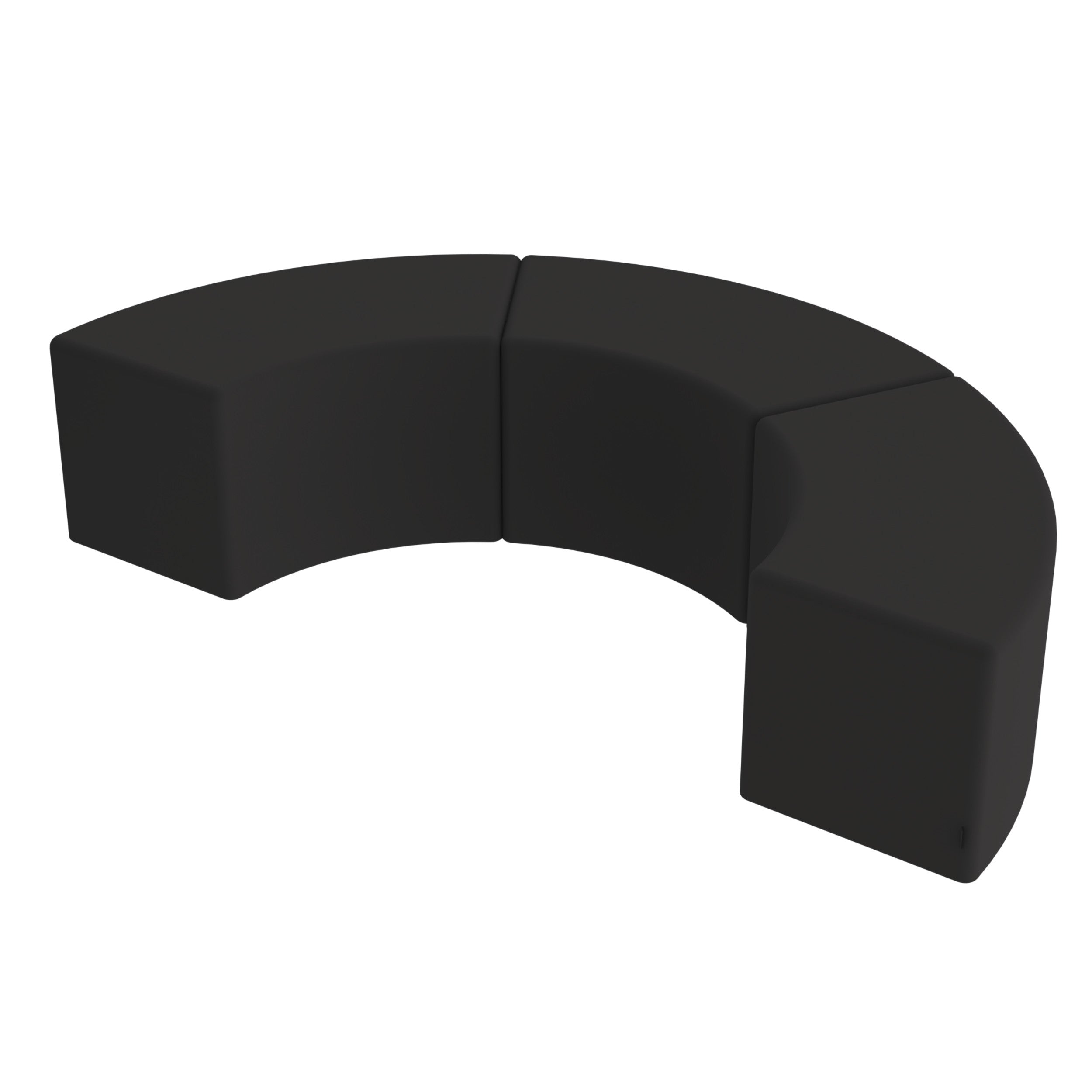 Pro Series Upholstered S Curve Ottoman 18" Height, 3-Piece - Black