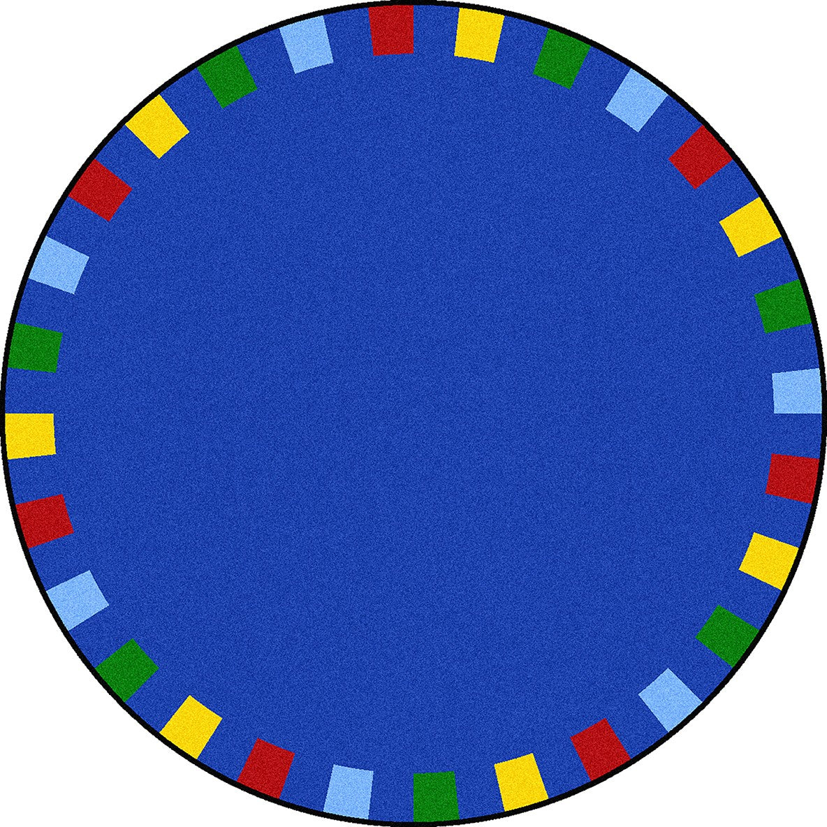 On the Border 7'7" Round area rug in color Brights