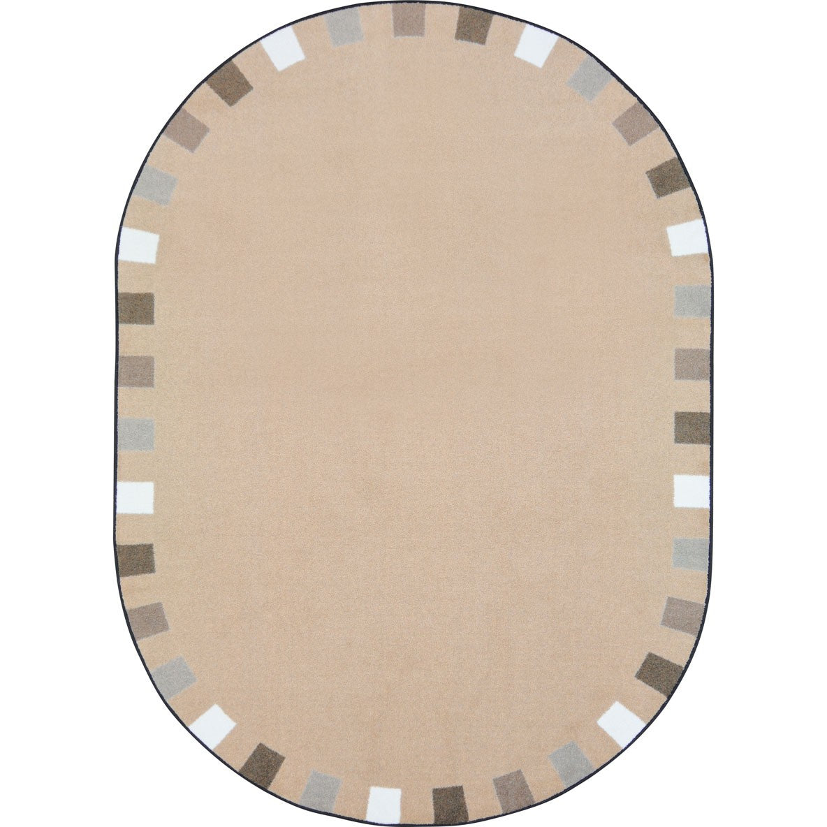 On the Border 7'8" x 10'9" Oval area rug in color Neutrals