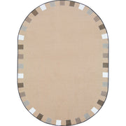On the Border 7'8" x 10'9" Oval area rug in color Neutrals