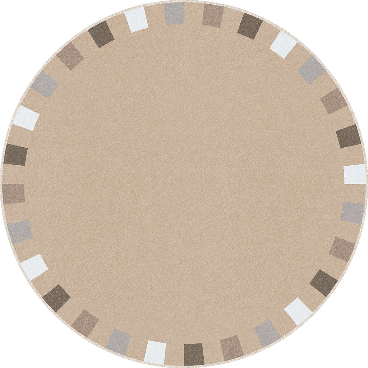 On the Border 5'4" Round area rug in color Neutrals