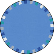 On the Border 13'2" Round area rug in color Softs