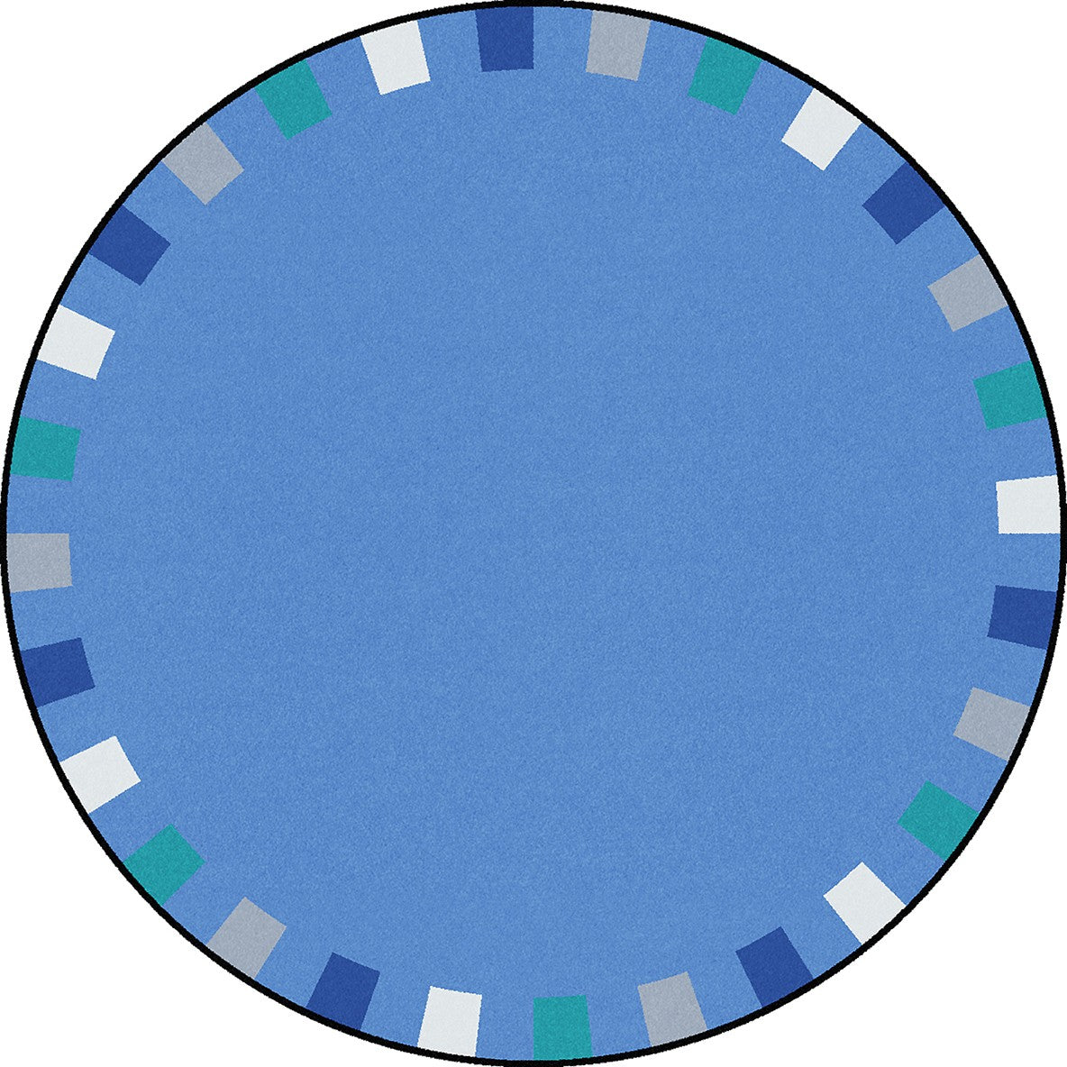 On the Border 5'4" Round area rug in color Softs