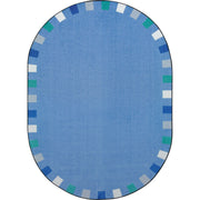 On the Border 10'9" x 13'2" Oval area rug in color Softs