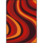 On the Curve 5'4" x 7'8" area rug in color Red