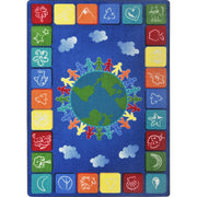 One World 7'8" x 10'9" area rug in color Primary