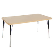 36" x 60" Rectangle La Madera Activity Table with Standard Legs - Maple Grain/Black