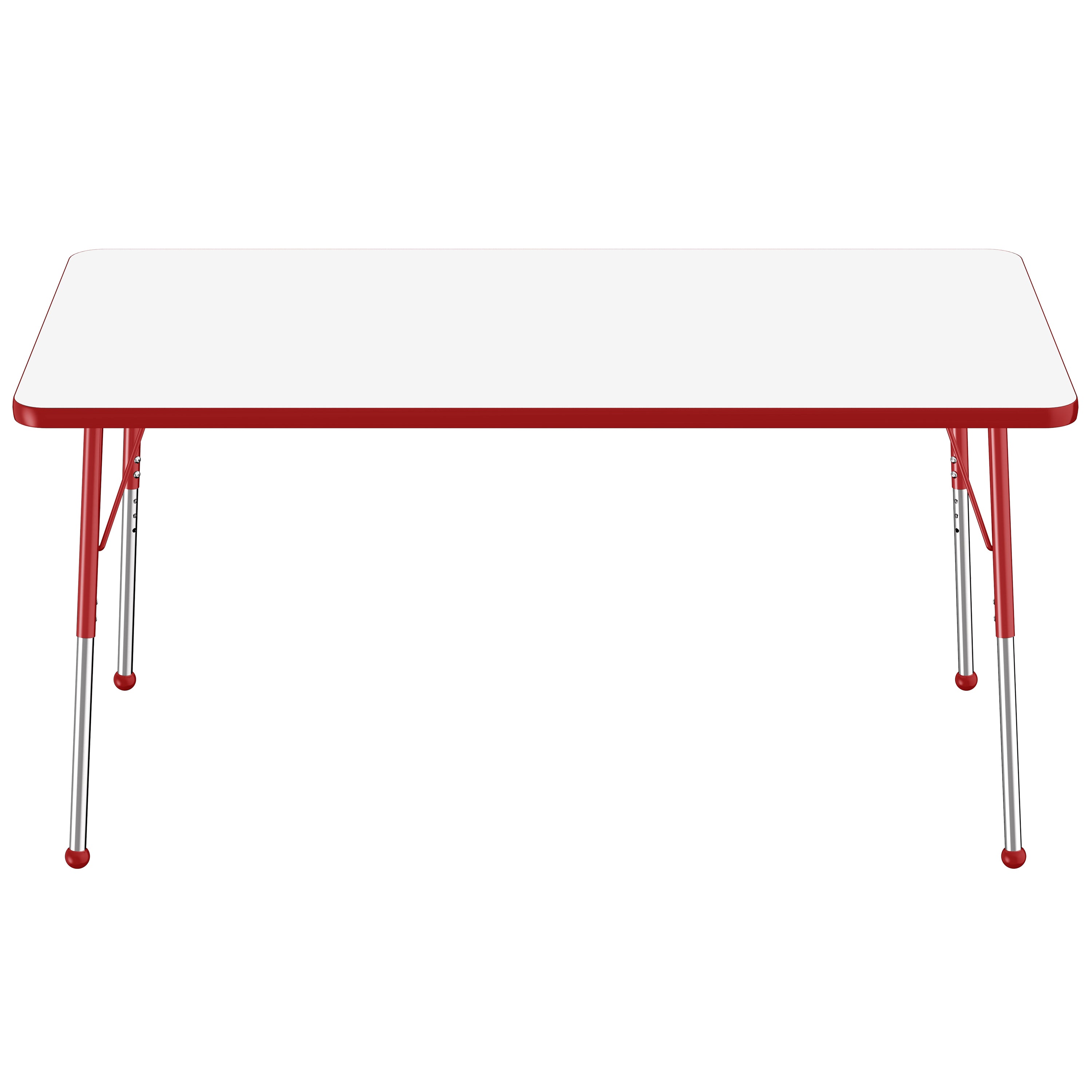 36" x 60" Rectangle Dry-Erase Activity Table with Adjustable Standard Ball Glide Legs - Whiteboard/Red
