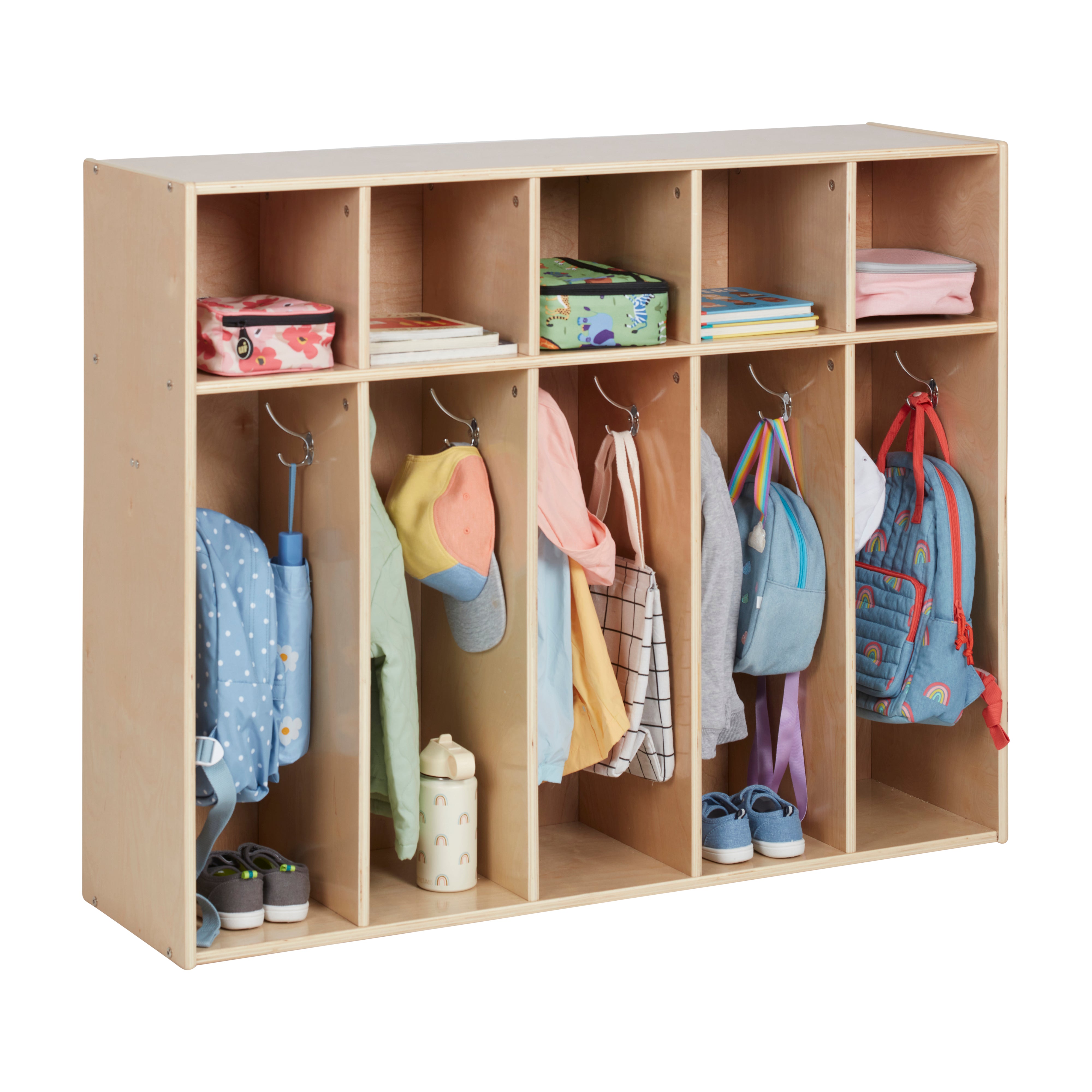 Streamline 5-Section Toddler Coat Locker - Natural