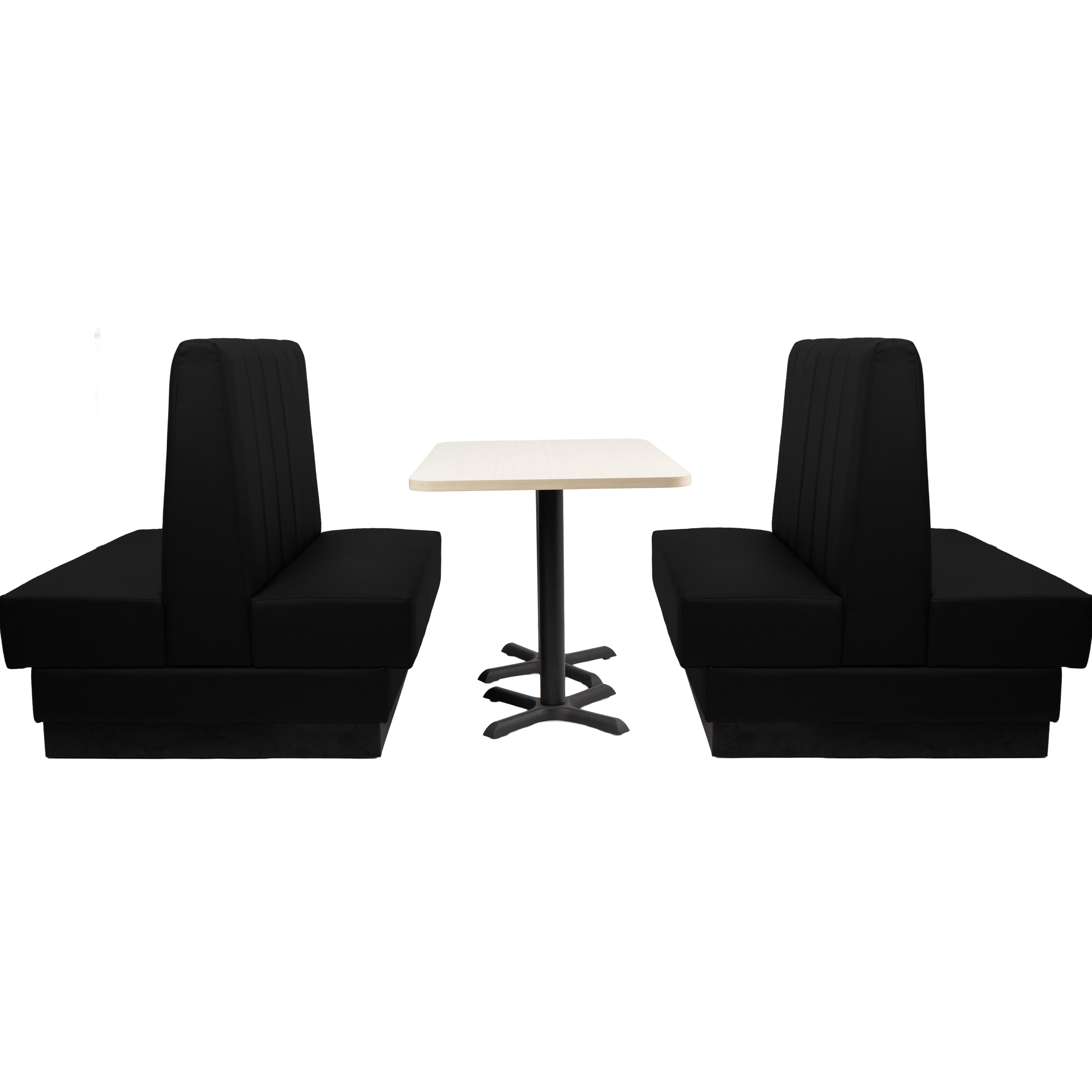 Pro Series Channel Back Double-Sided Restaurant Booth Seating - Black
