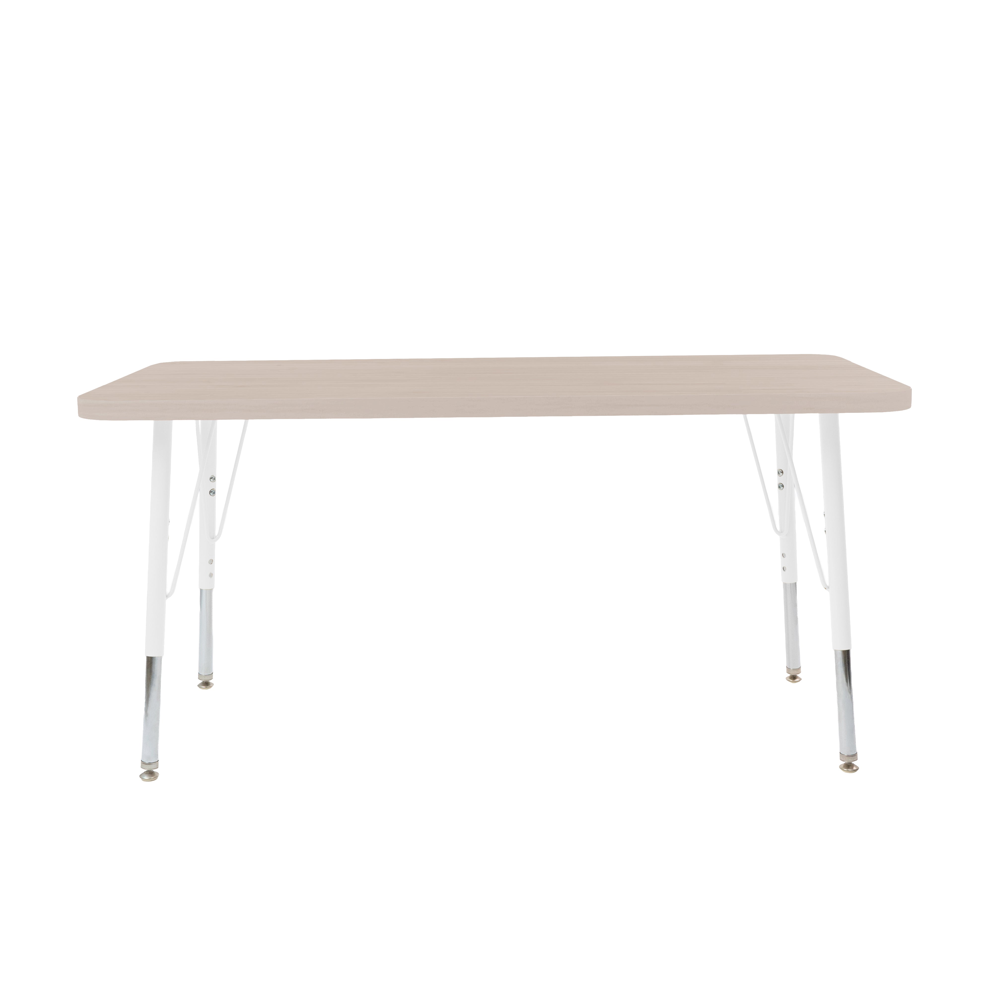 24" x 48" Rectangle Thermofused Woodgrain Activity Table with Standard Legs - Asian Sand/White