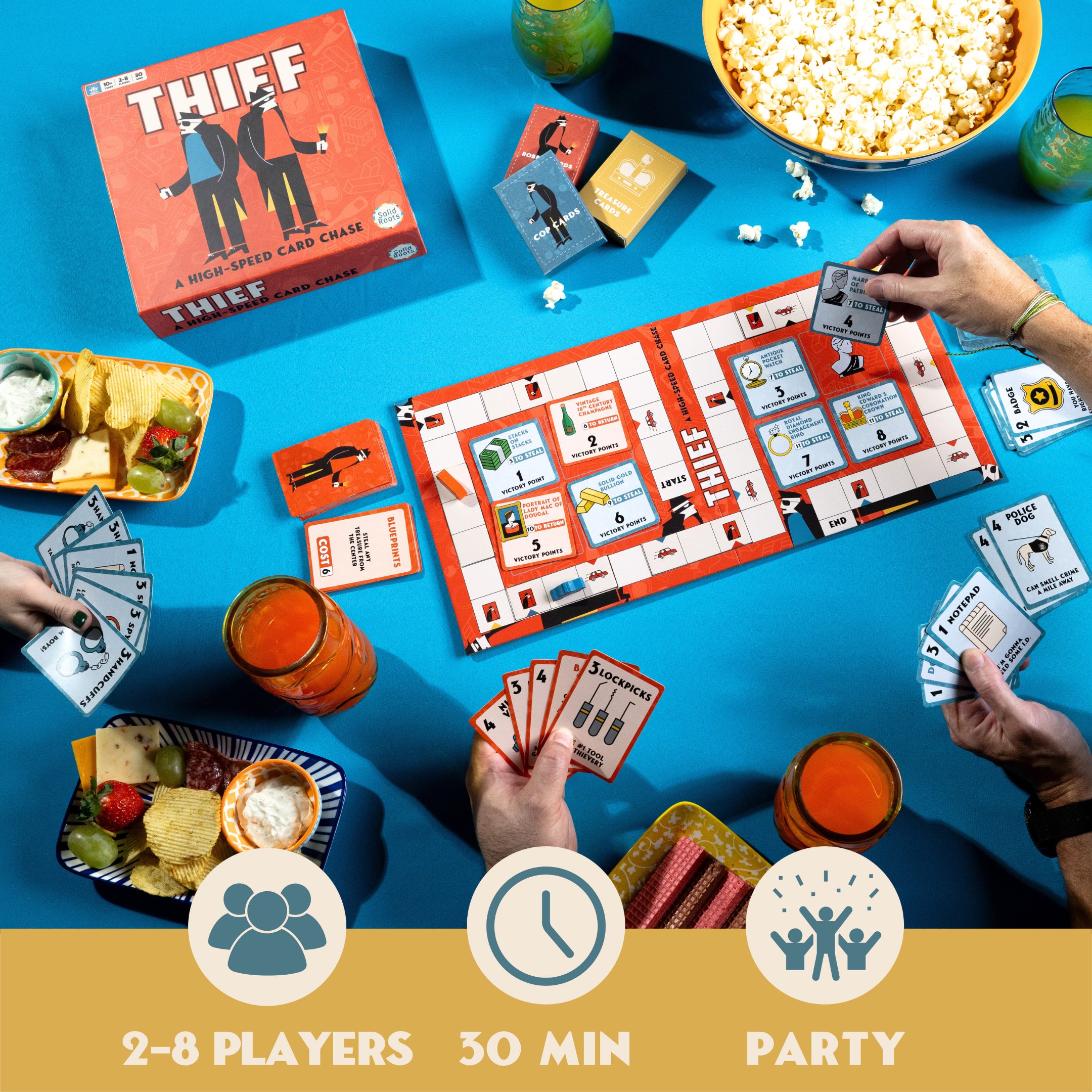 Spin Master Games, SolidRoots Thief, High-Speed Card Game from the Makers of Mind The Gap, for Friendsgiving, Family Parties, Birthdays & More, 2-8 Players, for Ages 10 & Up