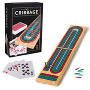 Spin Master Games, Cardinal Classics, Solid Wood Cribbage, Classic Strategy Game with Folding Board & Playing Cards, Cribbage for Beginners & Experts, for Adults & Kids, 2 Players, for Ages 8 & Up