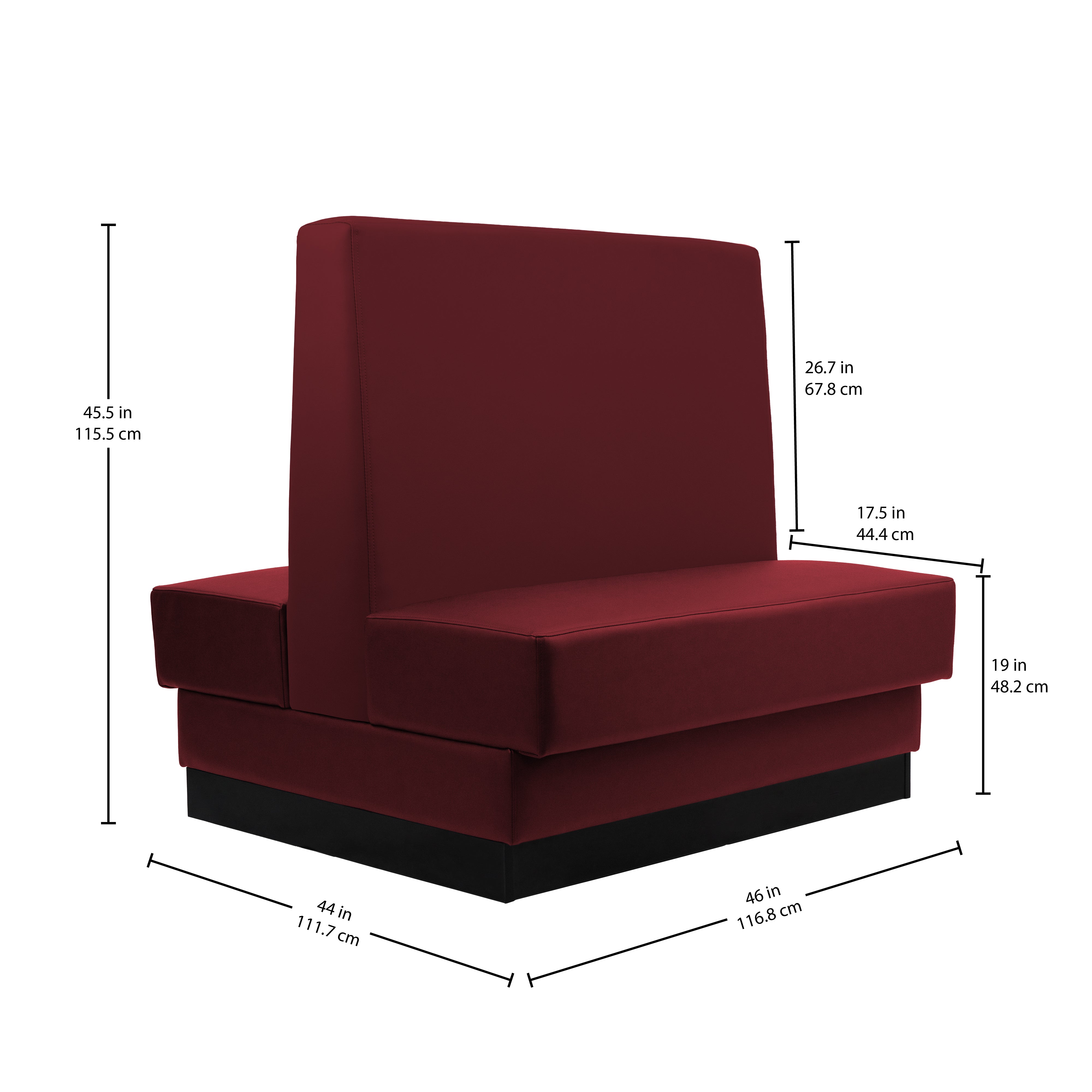 Pro Series Double-Sided Restaurant Booth Seating - Burgundy