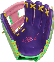 Rawlings Rev1X Series 11.75-Inch Baseball Glove - Right Hand Thrower - Purple/Pink/Optic