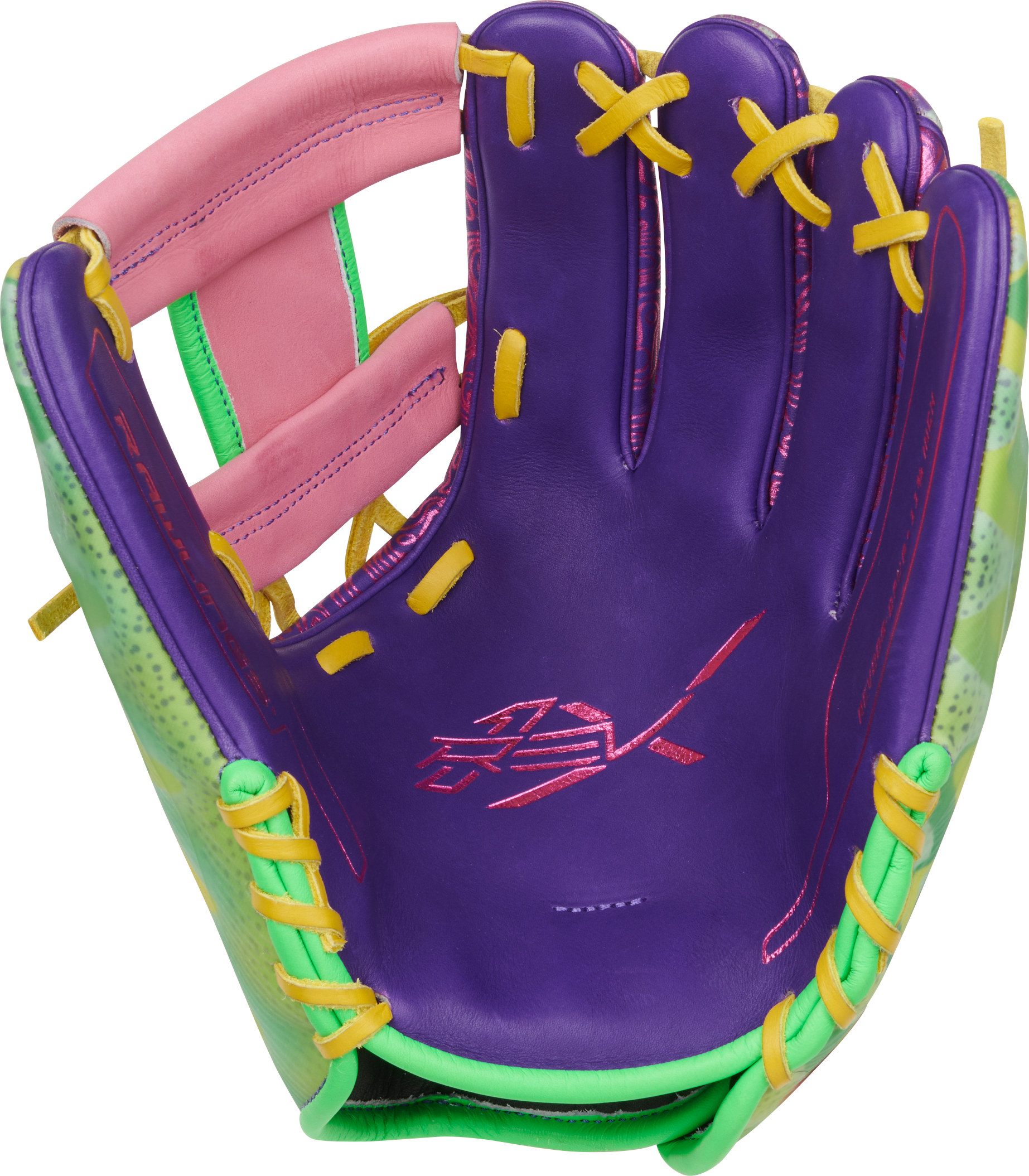 Rawlings Rev1X Series 11.75-Inch Baseball Glove - Right Hand Thrower - Purple/Pink/Optic